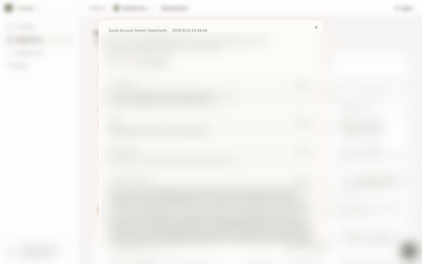 Suggested action on an opportunity