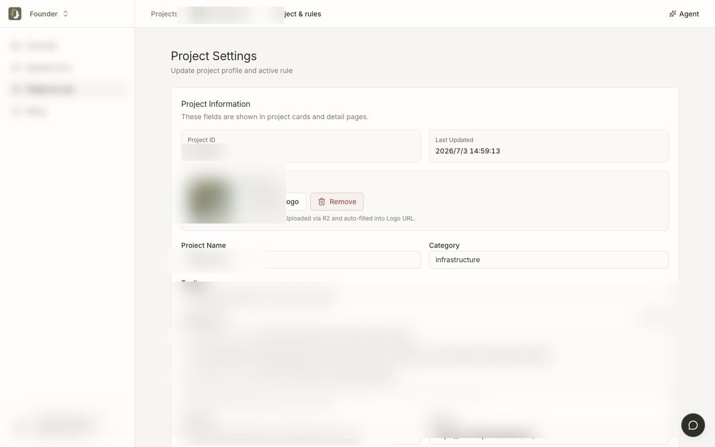 Project settings