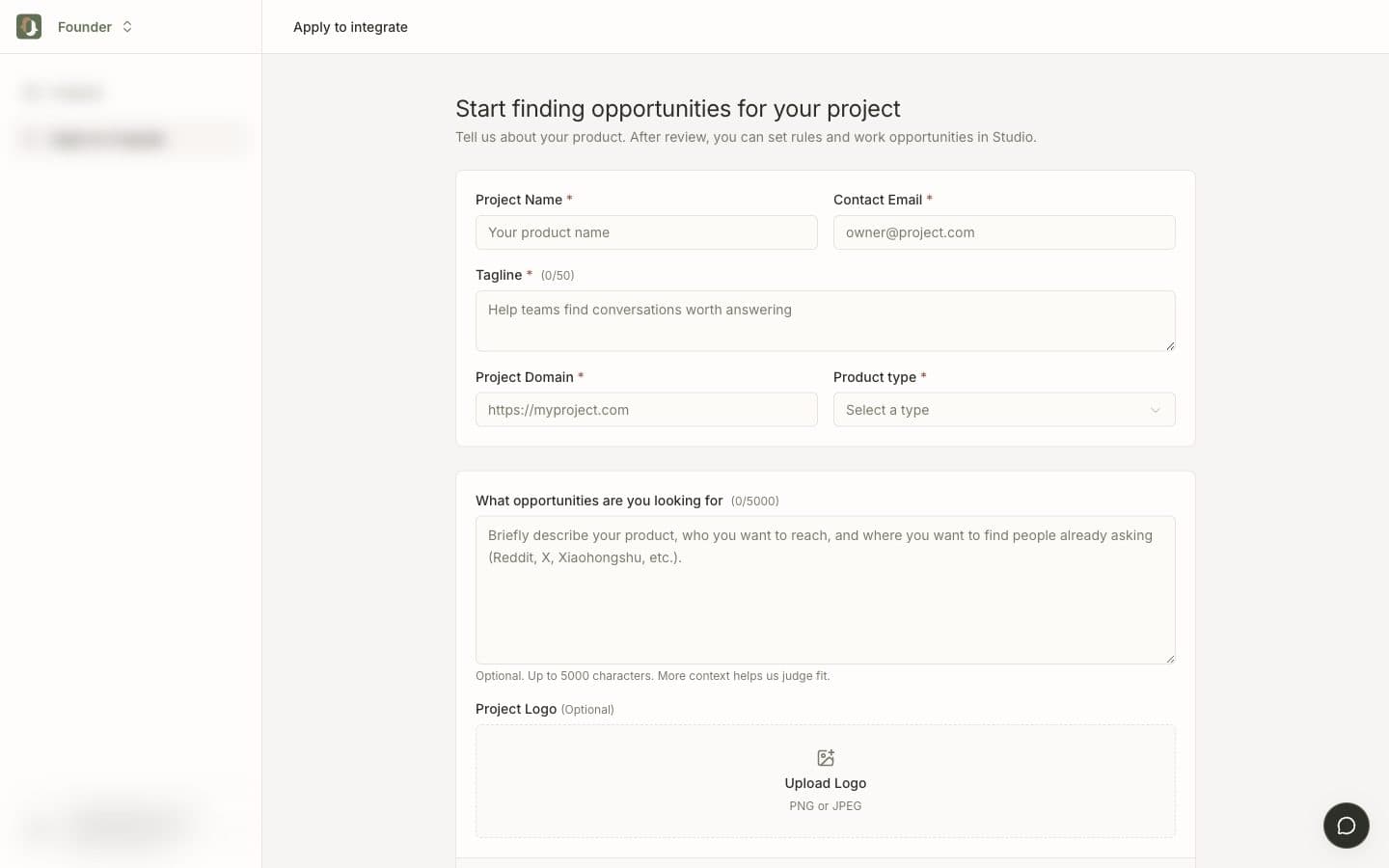Application form